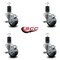 Service Caster 3'' Thermoplastic Rubber Swivel 1-5/8'' Expanding Stem Caster Set with Brake, 4PK SCC-EX20S314-TPRB-TLB-158-4 - alternate 3